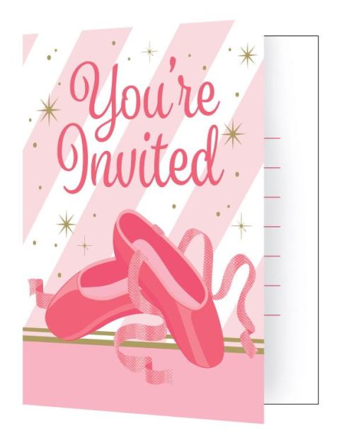 Twinkle Toes Ballerina Invitations 8pk