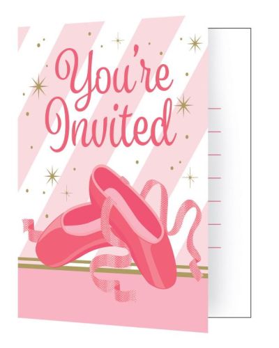 Twinkle Toes Ballerina Invitations 8pk