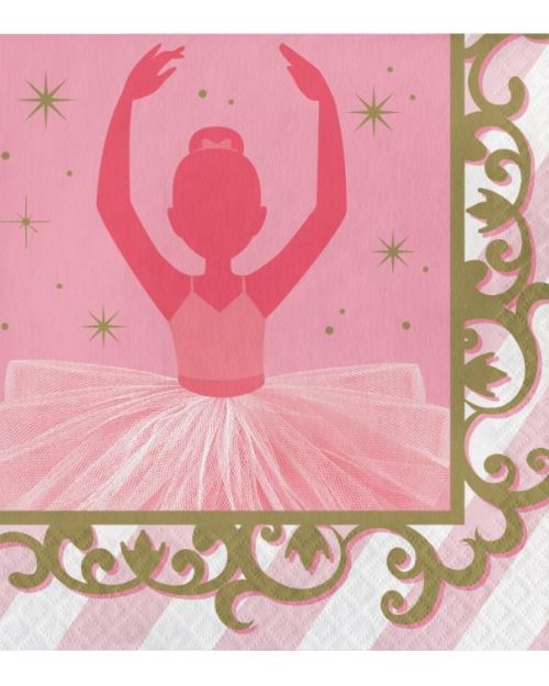 Twinkle Toes Ballerina Lunch Napkins 16pk