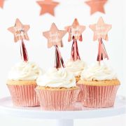 Twinkle Twinkle Rose Gold Cupcake Toppers 12pk
