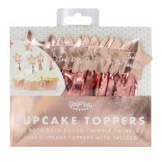 Twinkle Twinkle Rose Gold Cupcake Toppers 12pk