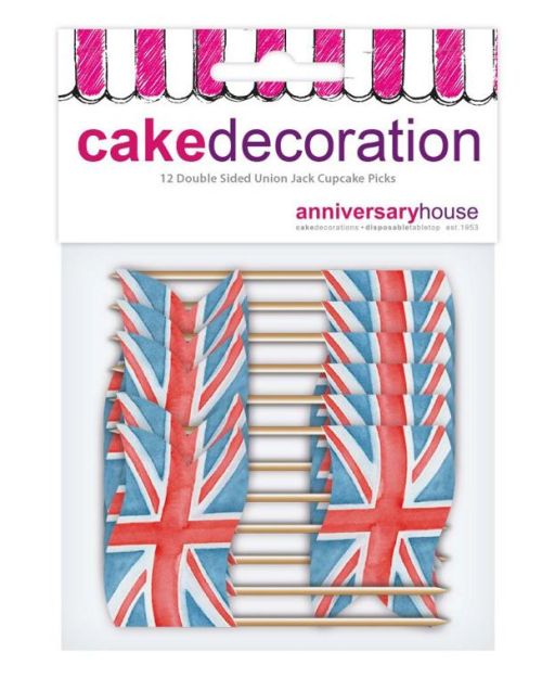 Union Jack Cupcake Picks 12pk