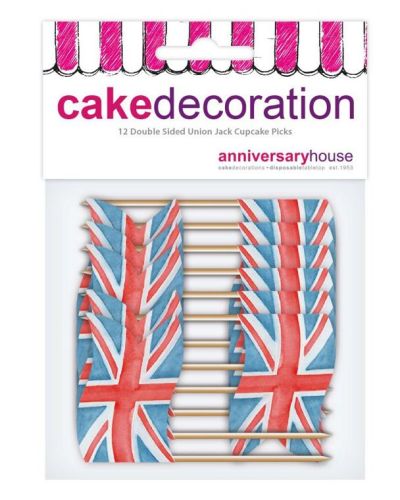 Union Jack Cupcake Picks 12pk