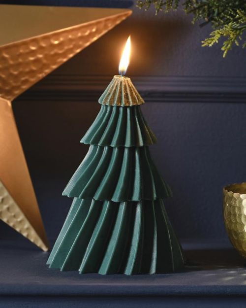 Green Tree Shaped Christmas Candle