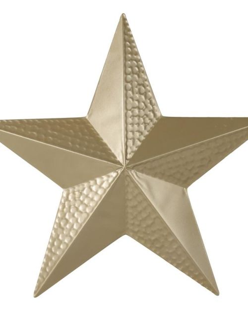 Gold Hammered Metal Star Christmas Decoration