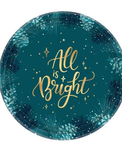 Very Merry Teal Lunch Plates 8pk