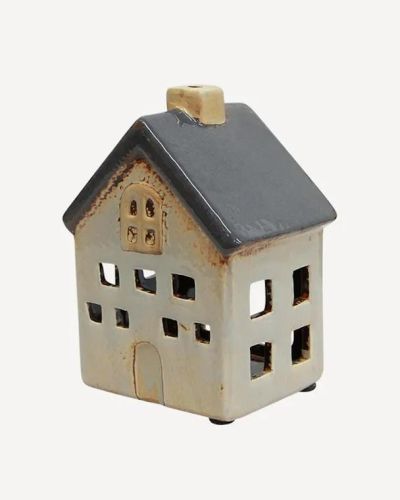 Alsace Tea Light House Grey White