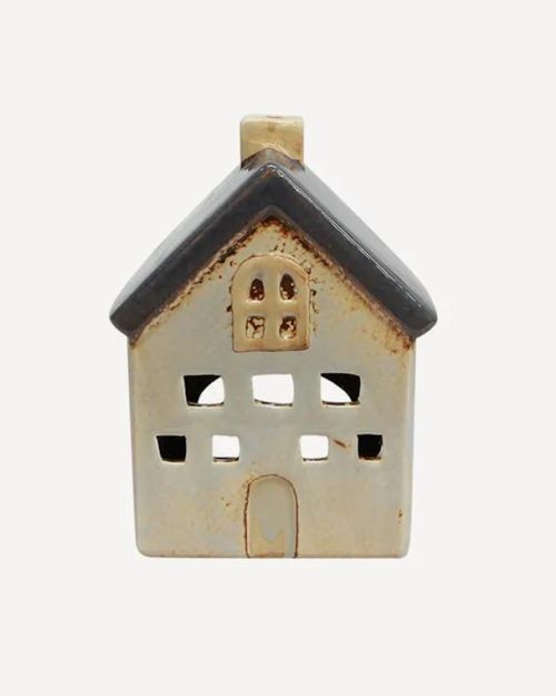 Alsace Tea Light House Grey White