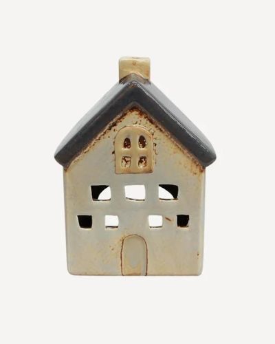 Alsace Tea Light House Grey White