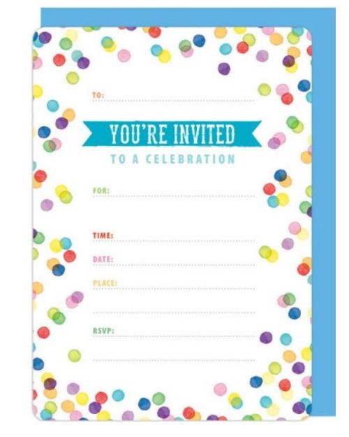 Confetti Invitations 16pk