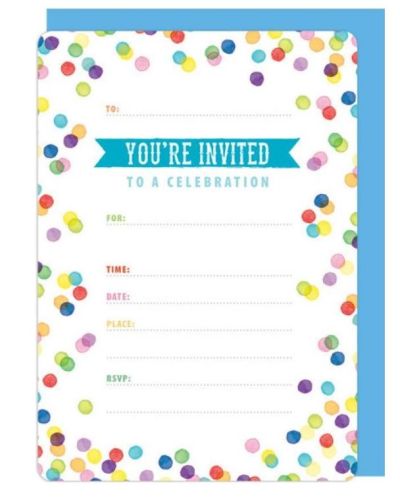 Confetti Invitations 16pk