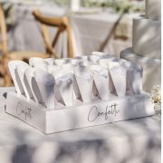 Wedding Confetti Tray with 24 Cones & Confetti