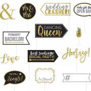 Gold Glitter Wedding Photo Booth Props