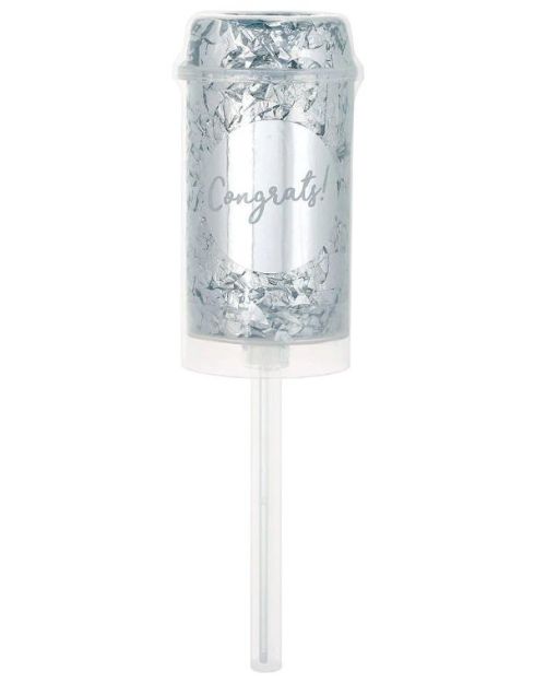 Wedding Push Up Confetti Poppers 2pk – Silver