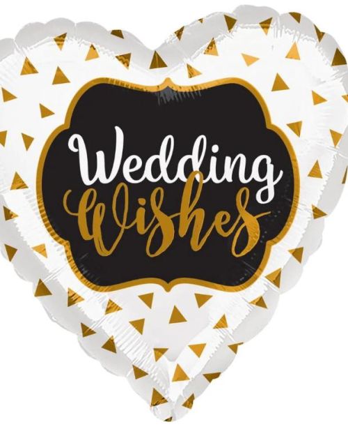Wedding Wishes Heart Shaped Foil Balloon