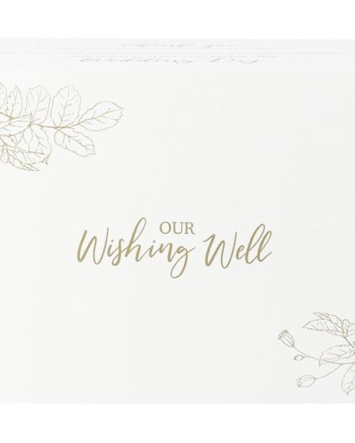 Gold Botanical Wedding Wishing Well Box