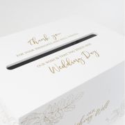 Gold Botanical Wedding Wishing Well Box