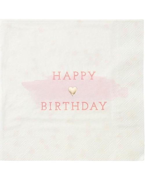We Heart Pink – Happy Birthday Napkins 16pk