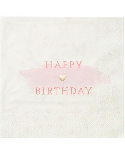 We Heart Pink – Happy Birthday Napkins 16pk
