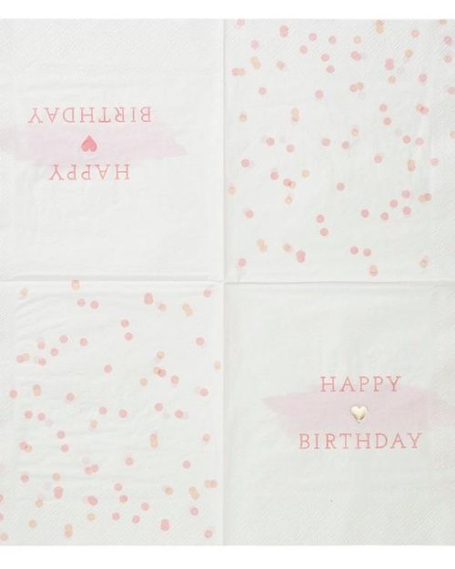We Heart Pink – Happy Birthday Napkins 16pk