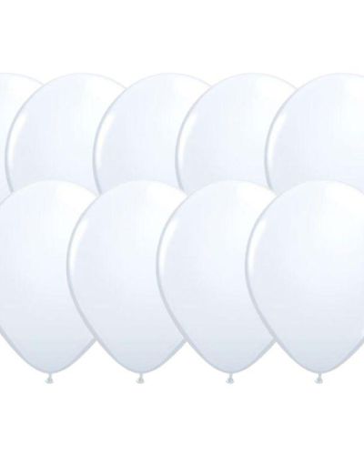 White 12cm Balloons 50pk