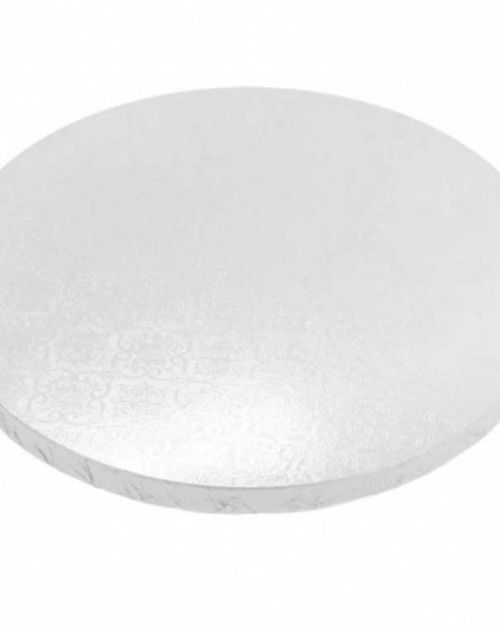 White 15mm Masonite Cake Board Round – 12″