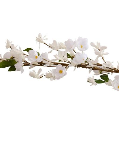 White Blossom Foliage Garland