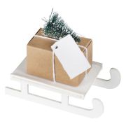 White Christmas Sleigh Place Cards 4pk