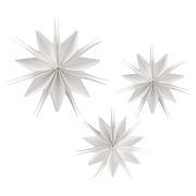 White Christmas Star Decorations 3pk