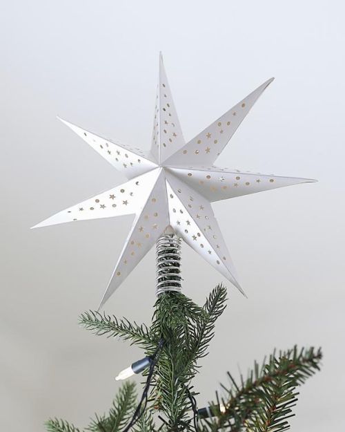White Christmas Tree Star Topper