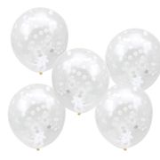 White Confetti Balloons 5pk