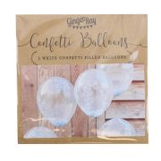 White Confetti Balloons 5pk
