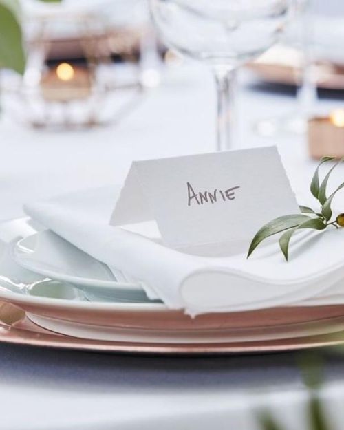 White Cotton Paper Wedding Place Cards 10pk