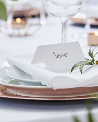 White Cotton Paper Wedding Place Cards 10pk