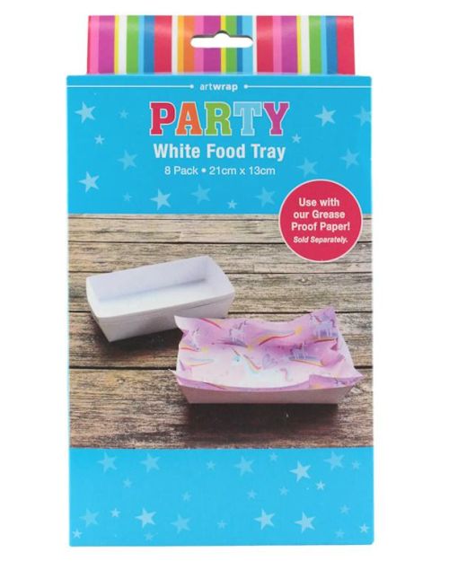 White Food Trays 8pk