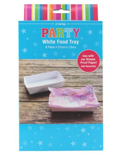 White Food Trays 8pk