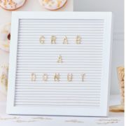 White & Gold Peg Letter Board