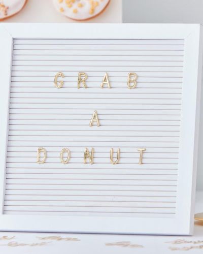 White & Gold Peg Letter Board