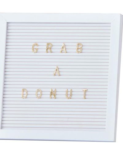 White & Gold Peg Letter Board