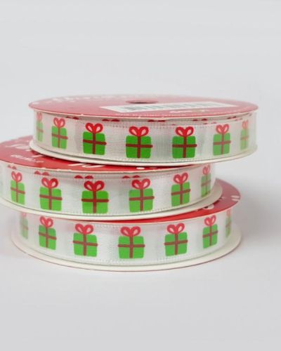 White Ribbon with Presents