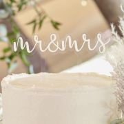 White Script Mr & Mrs Cake Topper
