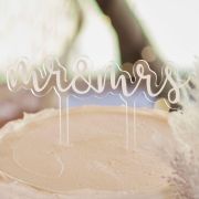 White Script Mr & Mrs Cake Topper