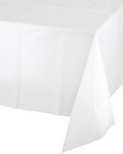 White Plastic Table Cloth