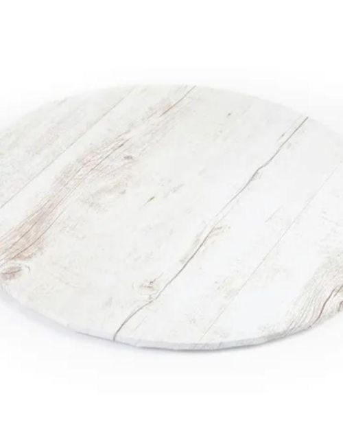 White Wood Round Cake Board – 10″