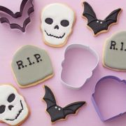 Wilton Skull Tombstone Bat 3pce Cookie Cutter Set