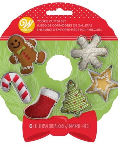 Wilton Christmas Wreath 6pce Mini Cookie Cutter Set
