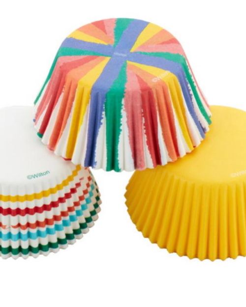 Wilton Rainbow Stripes Cupcake Cases 75pk