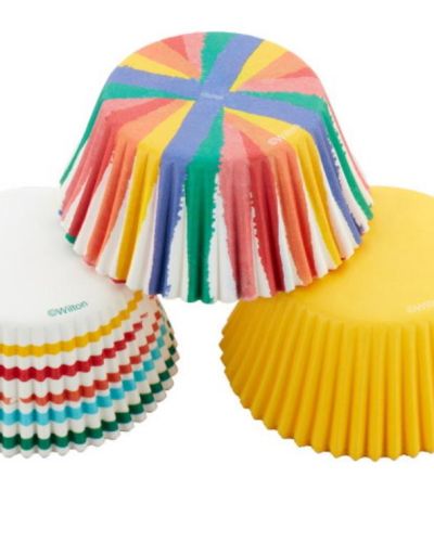 Wilton Rainbow Stripes Cupcake Cases 75pk