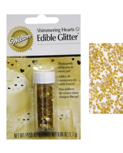 Wilton Edible Glitter Hearts – Gold