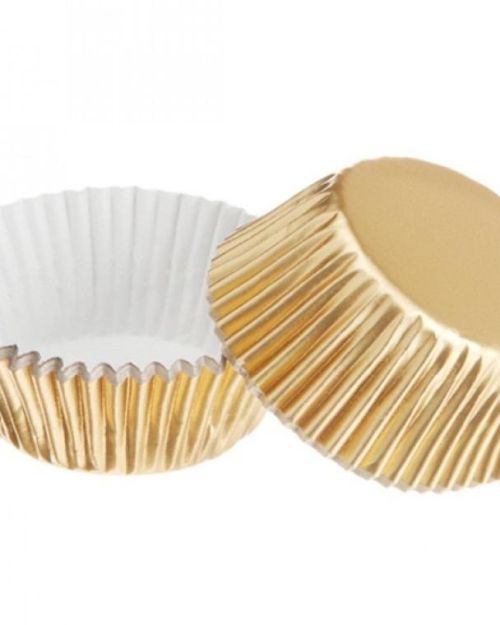 Gold Foil Mini Cupcake Cases 75pk